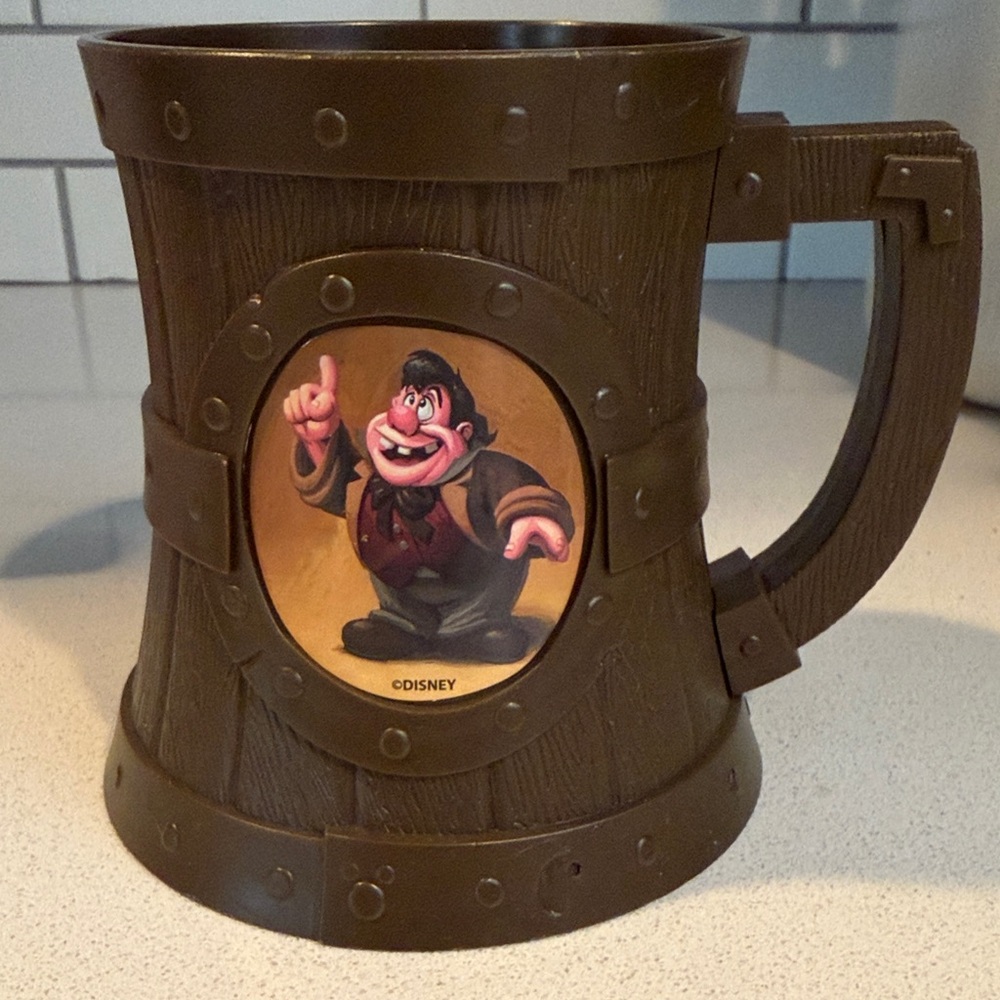 Disney Brown Character LeFou and Gaston  with Rustic Design plastic mug